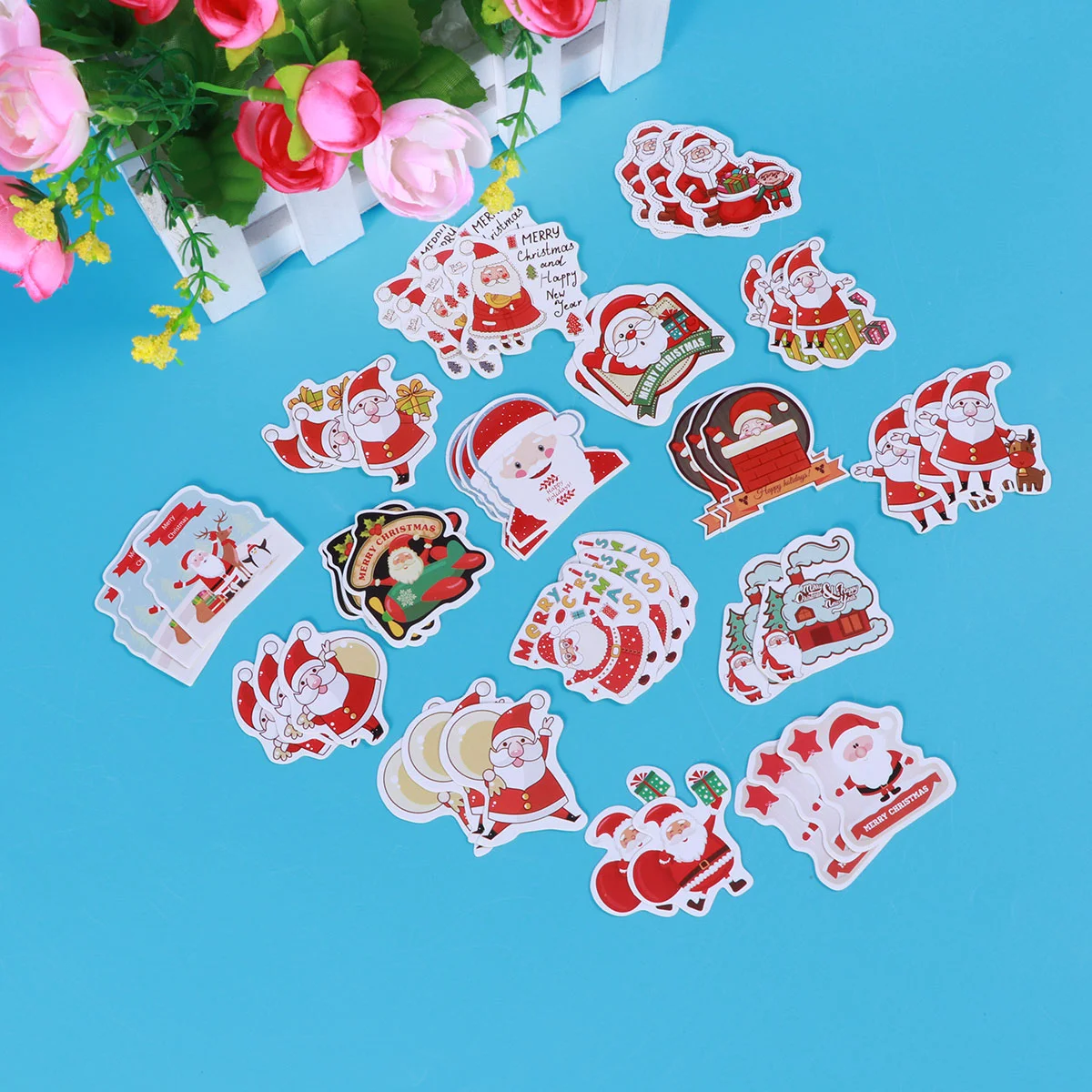 

48Pcs/Set Santa Claus Stickers Christmas Party Favor Christmas Decals Packing Label Wrapping Stickers Laptop Sticker