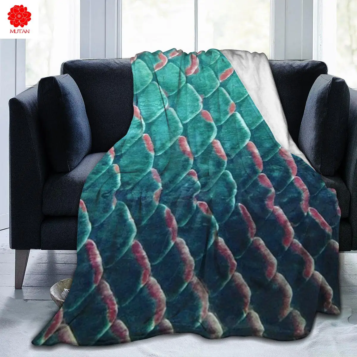 

Fashion animal Fish 3D printing printed blanket bedspread blanket retro bedding square picnic wool soft blanket Quick Dry