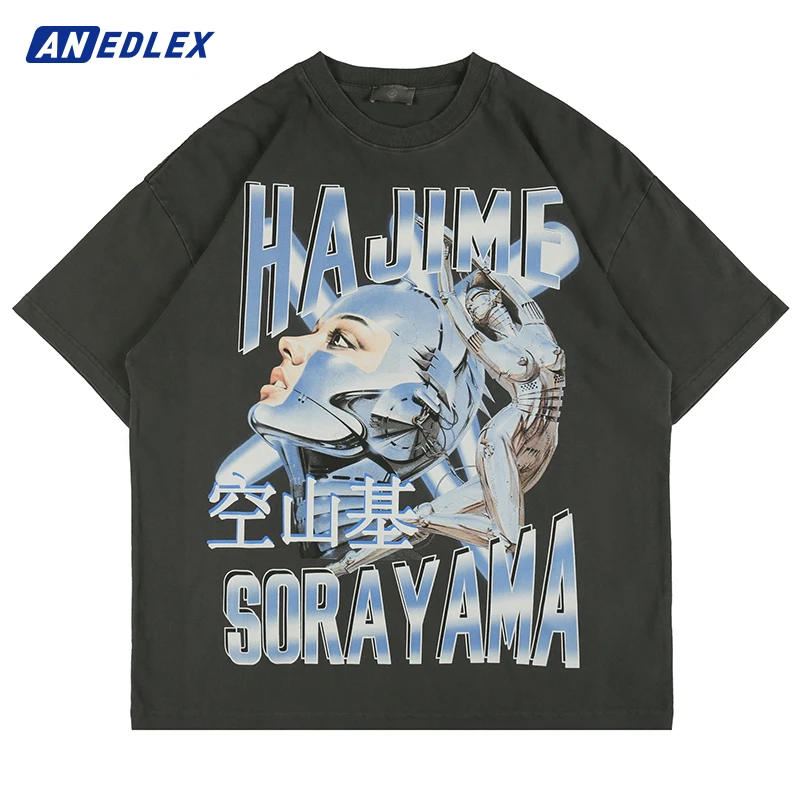 

Футболка мужская хлопковая оверсайз с короткими рукавами и графическим принтом