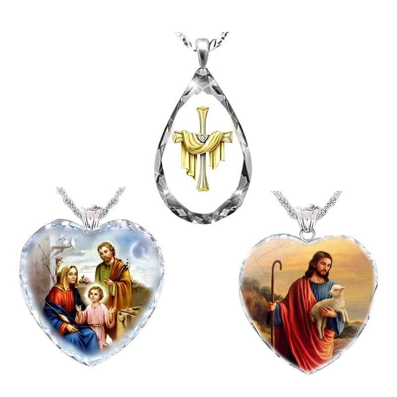 

Ожерелье с подвеской в виде сердца из хрустального стекла в стиле ретро