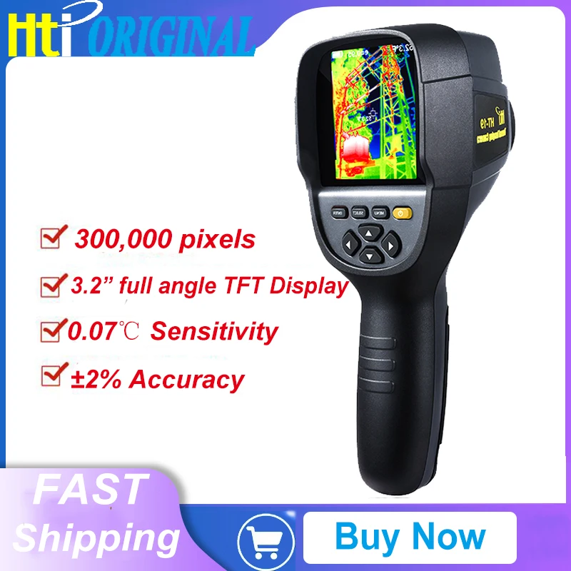 

HTI Handheld HT-19 Thermal Imager HD 320x240 Resolution 3.2" TFT Display Screen Portable Infrared Thermal Imaging Camera