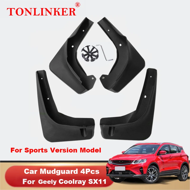 

Брызговики для интерьера автомобиля Tonlinker для Geely SX11 Coolray, 4 шт., наклейки из АБС-пластика