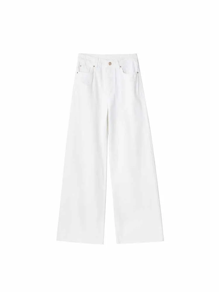 

BSK&ZA&TRF Women 2023 New Fashion Straight High Waist loose Jeans Vintage Side pocket Zipper Female Denim Pants Mujer 6164/076