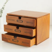 retro multi layer wooden desktop drawer storage box cabinet organizer supplies