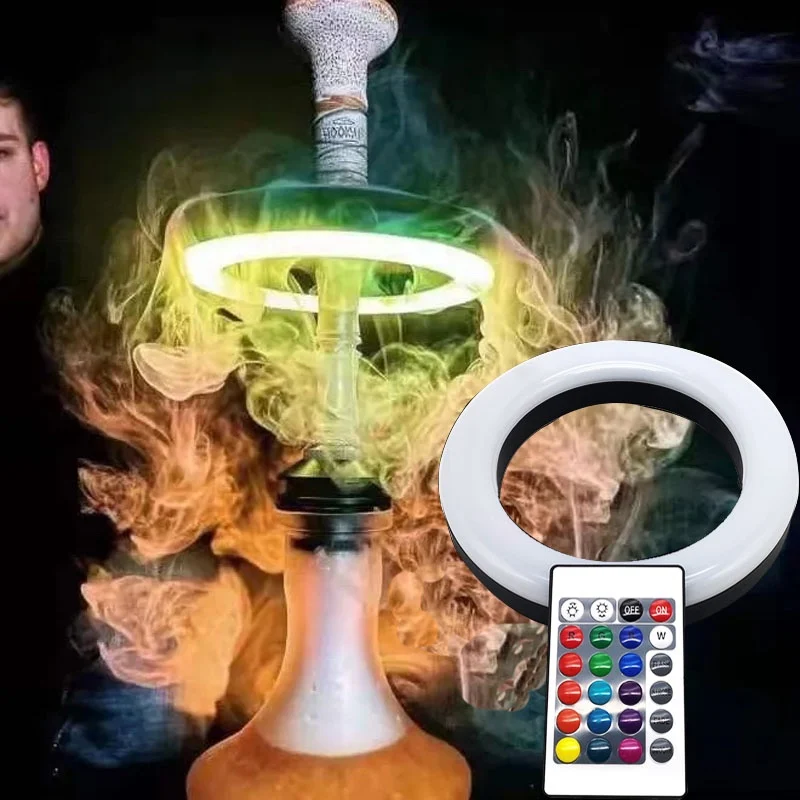 

WE PUFF Hookah Shisha Lights Colorful LED Show Ring Lamp Magnet /Viscose Two Types with Remote Control Chicha Accessories