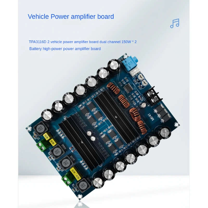 Xh-M641 двухканальная Плата усилителя мощности аккумулятора автомобиля TPA3116D2 2X150W