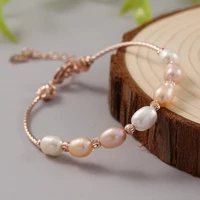 natural freshwater pearl whitemulti color pearl bracelet for women gift adjustable charm bangles aaa pearl jewelry