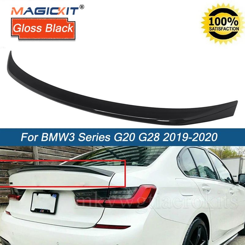 

MagicKit Gloss Black Rear Trunk Spoiler For BMW 3 Series G20 G28 2019-2022 Boot Wing Car Replacement Part