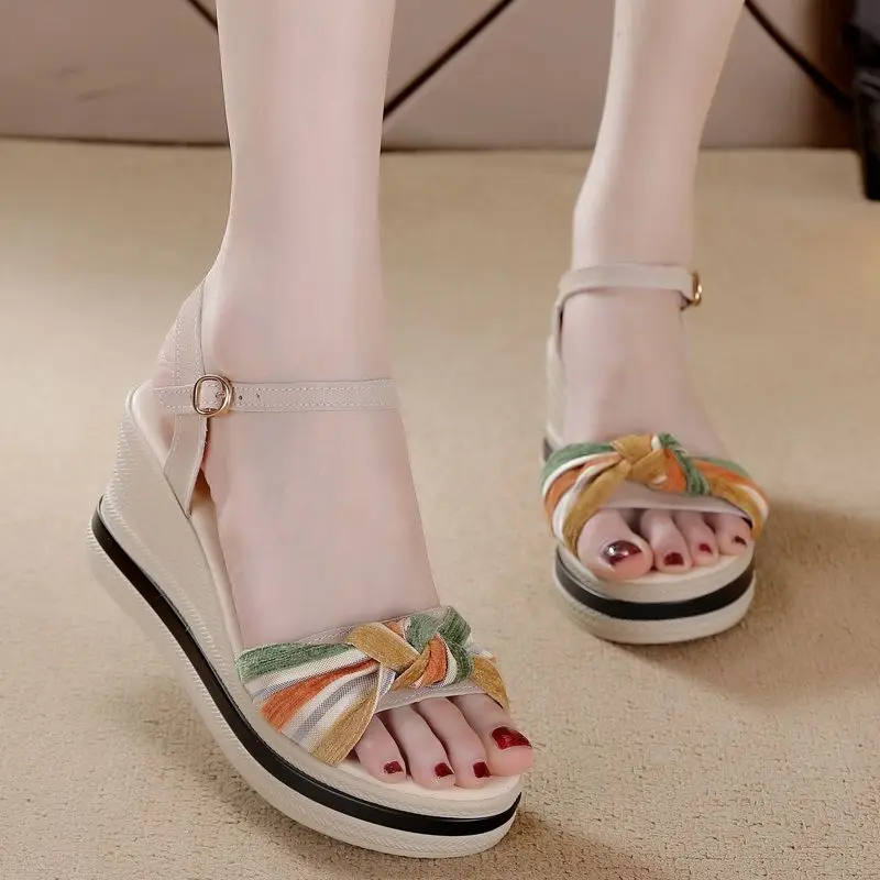 

Women's Sandals Novelties 2022 Summer New Wedge Sandal Slippers Orthopedic Heels Platform Slipper Roman Elegant Comfortable Sexy