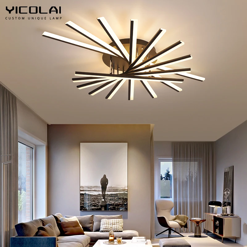 

Nordic Postmodern LED Chandelier Hanging Lamps For Ceiling Simple Modern Atmosphere LED Hall Ceiling Lamp Creative Art Line Lamp
