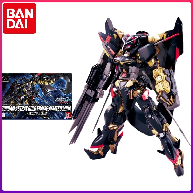 

Bandai Gundam Model Kit Anime Figure HG SEED 1/144 MBF-P01-Re2 Action Figures Astray Gold Frame Amatsu Mina Toys Gifts for Kids