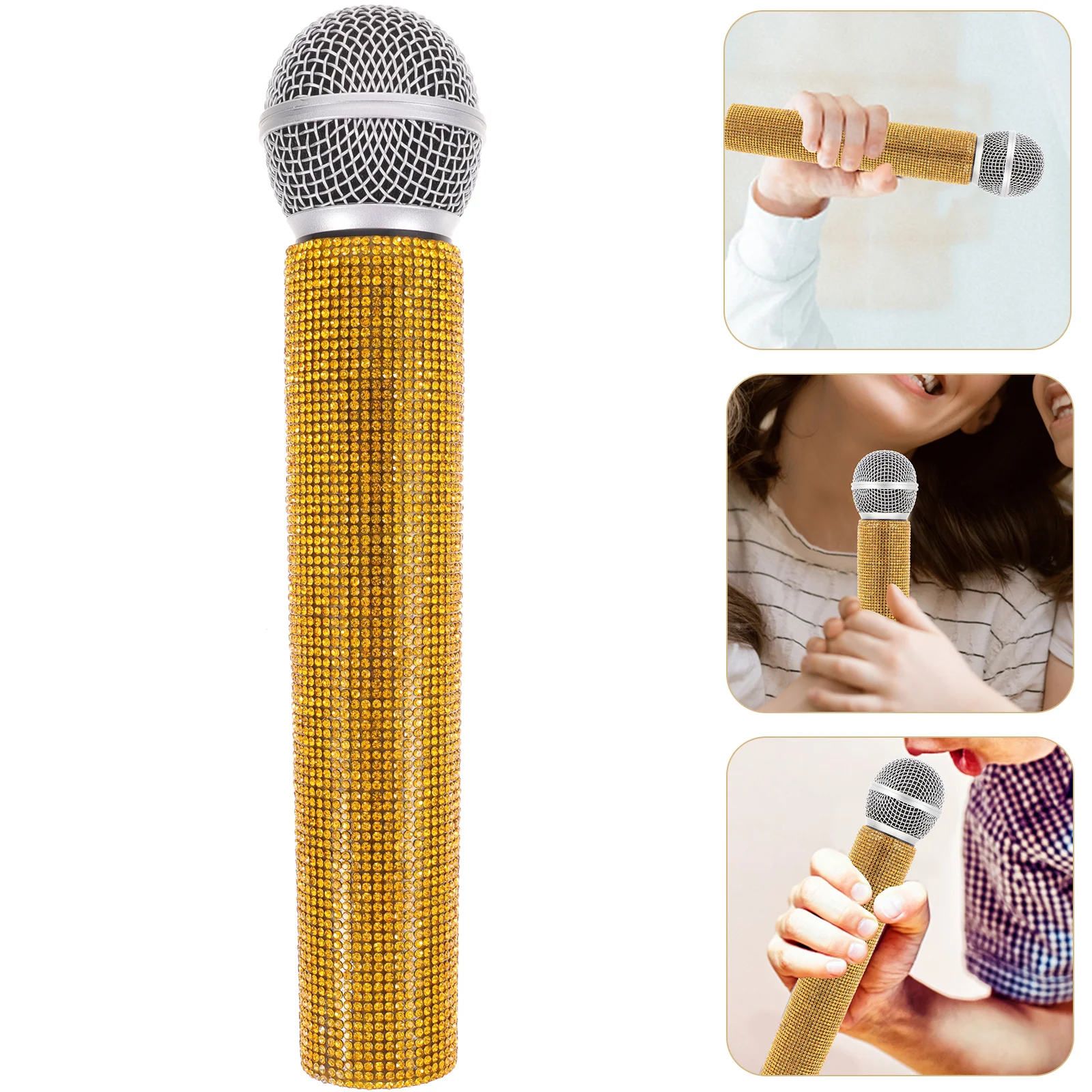 

Simulation Diamond Microphone Echo Vivid Models Party Toys Handheld Training Fake Microphones Alloy Toddler Children