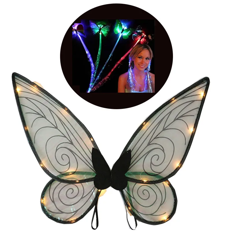 

Fairy Wings Girls Kids Adults Halloween Butterfly Fairy Wings Elf Angel Wings Halloween Costume for Sparkle Princess Party Favor