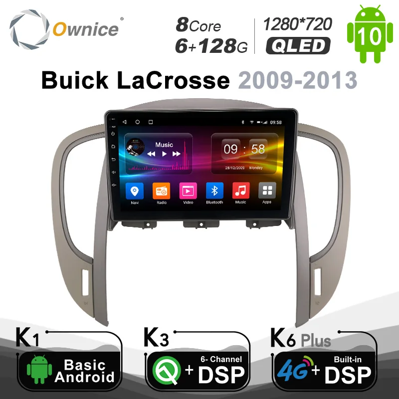 Автомагнитола 6G + 128G Ownice Android 10 0 GPS для Buick LaCrosse 2009 - 2013 Navi Setreo System 4G LTE DSP SPDIF BT 5 1280*720 |