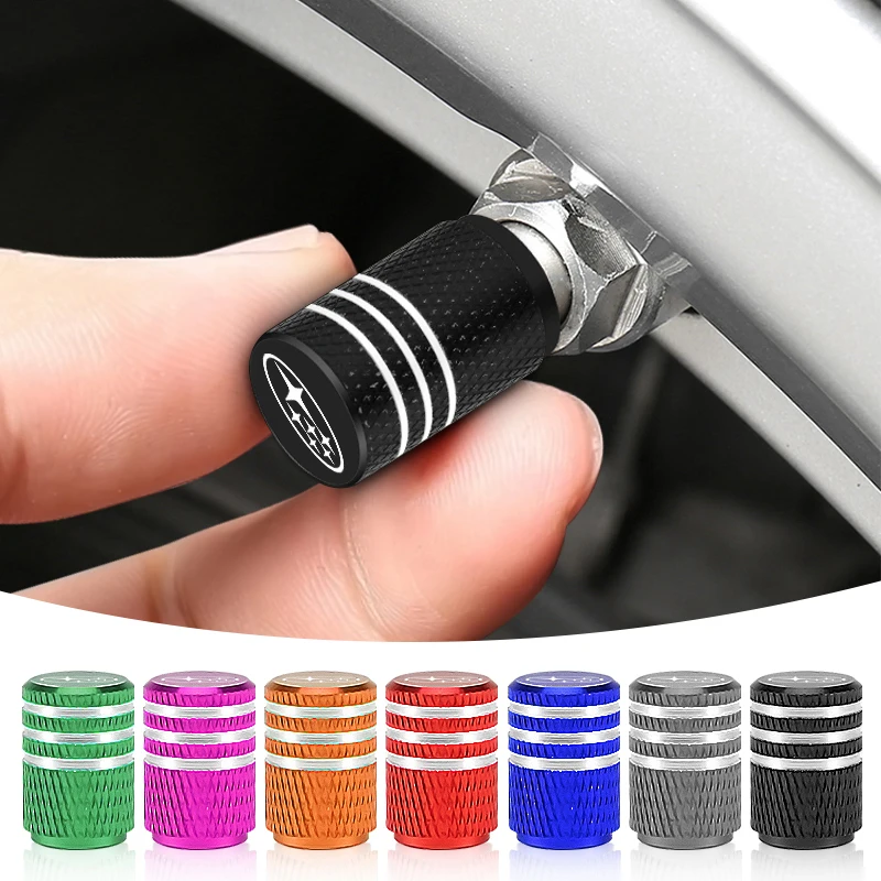 

4Pcs Aluminum Car Wheel Stem Tire Air Valve Caps for Subaru Forester impreza Outback Legacy Tribecacar WRC XV Car Accessories