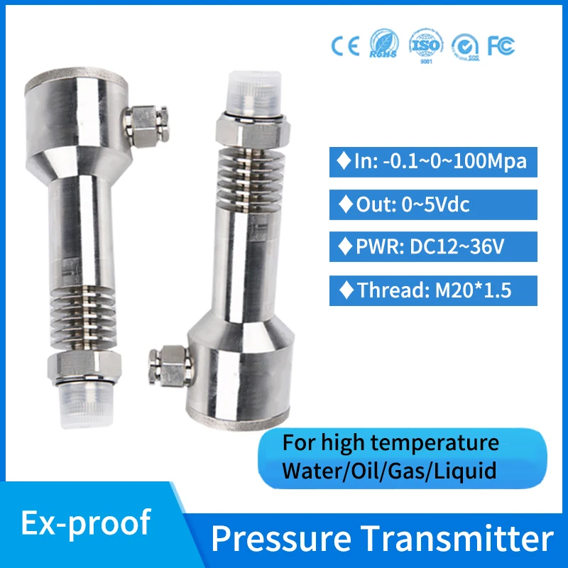 0-5v Anti-explosion Absolute Gauge Pressure Transducer for High Temperature Diesel Fuel Oil Tank lpg Pressure Transmitter
