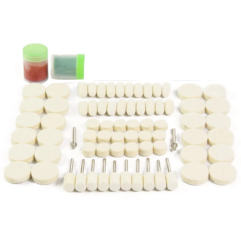 

76Pcs Wool Polishing Accessories Electric Grinding Mill Kit Wool Grinding Paste Suits For Dremel Tool