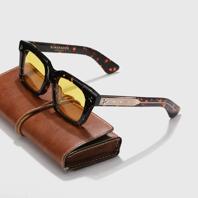 Модные высококачественные ацетатные солнцезащитные очки ручной работы SQUENTIN Square