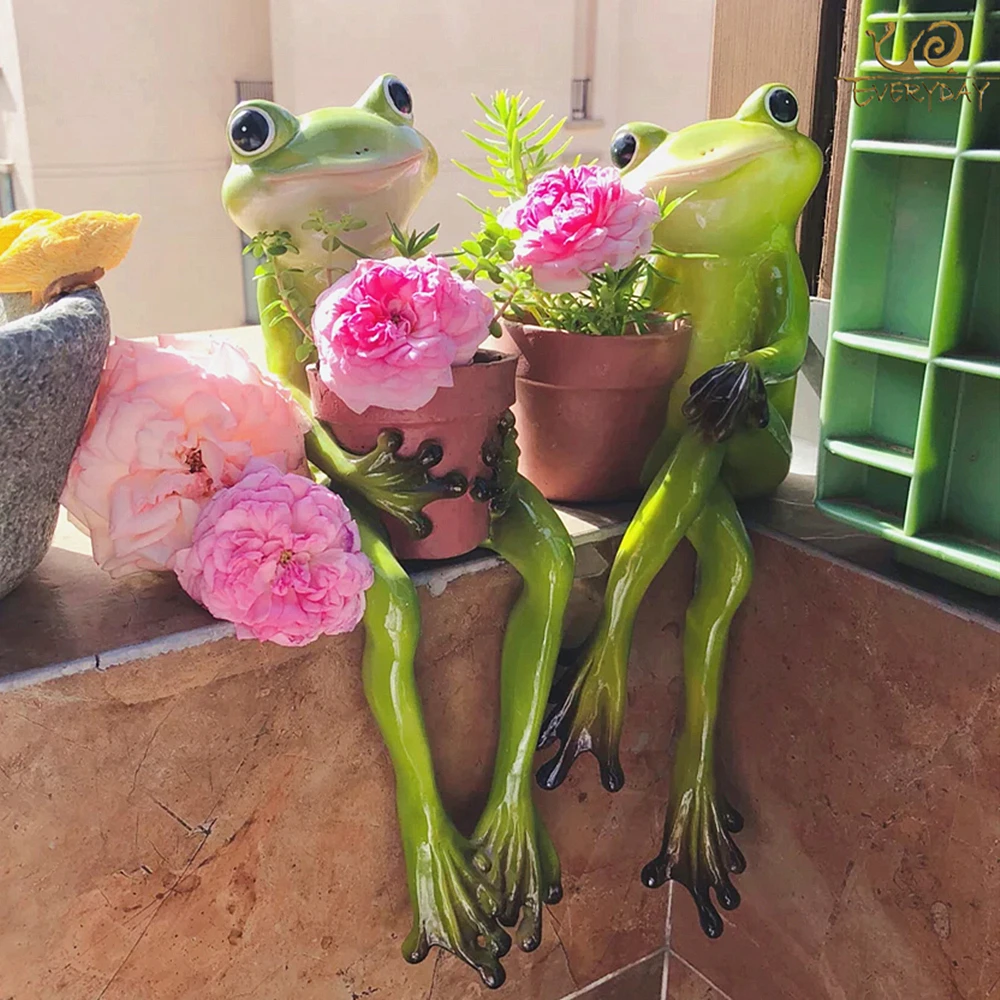 

Resin Frogs Flower Pots Plant Home Decoration Accessories Fairy Garden Succulent Bonsai Flowerpot