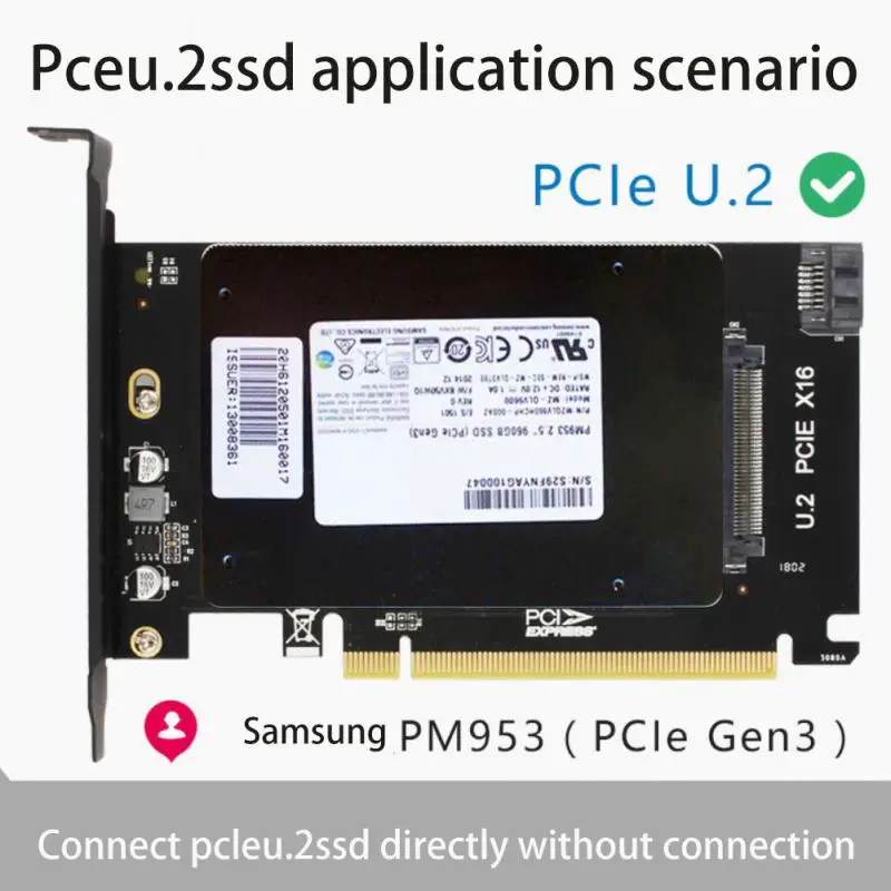 

Универсальная PCI-E U.2 к PCI Express 3,0 X16, адаптер, карта NVMe PCIe SSD PCI-e к U2 для жесткого диска 2,5 дюйма SSD