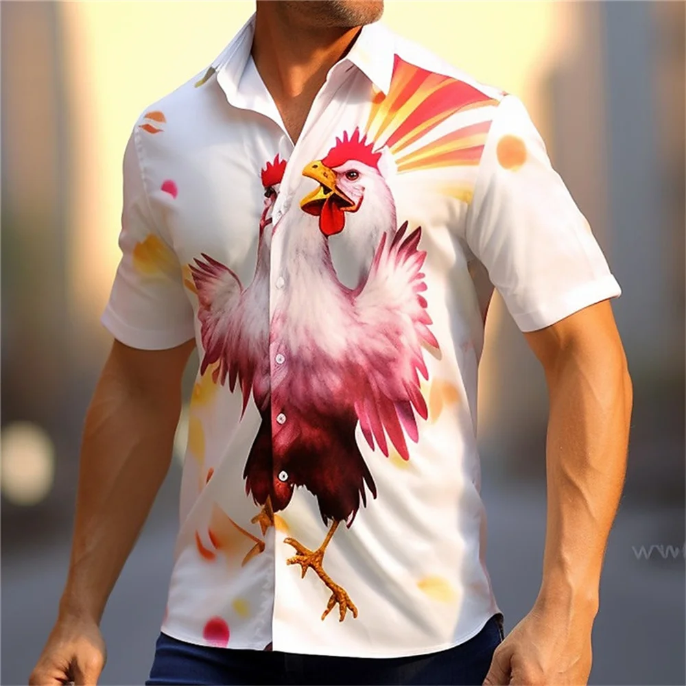 Мужская повседневная гавайская рубашка