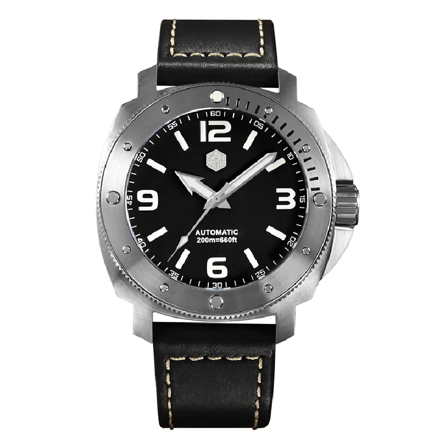 

San Martin Men Automatic Watch 43MM Pilot Luxury Watches Mechanical Wristwatch Military Sapphire 20ATM Waterproof BGW-9 Luminous