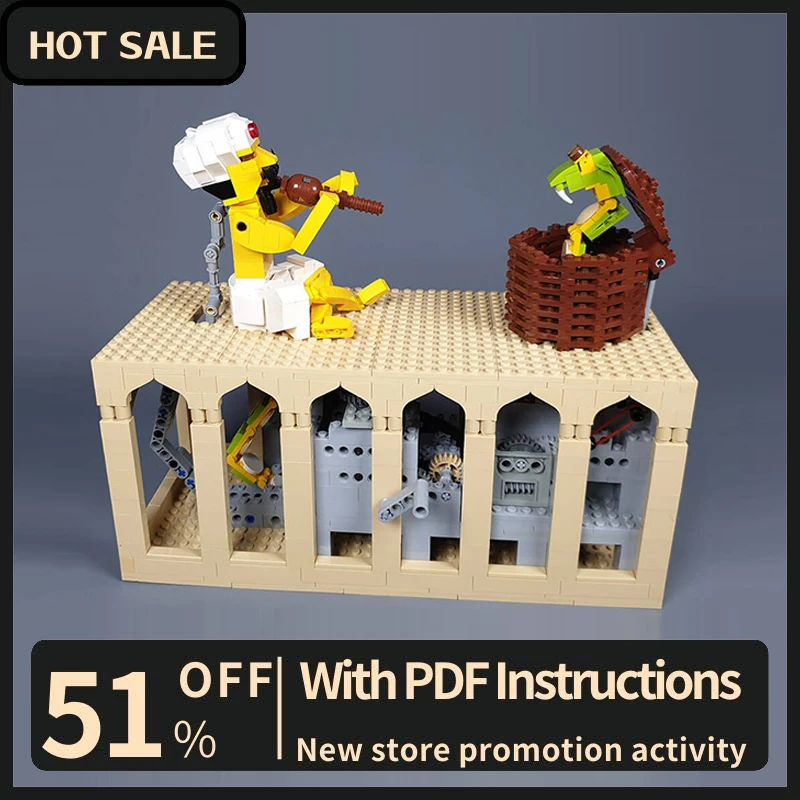 Новая хит продаж забавная серия Moc модульная модель Snake Charmer строительные блоки