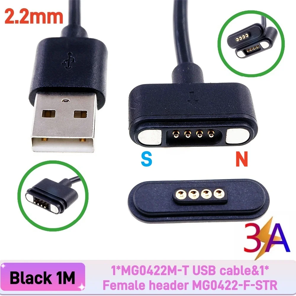 

Магнитный разъем Pogo RTLECS MG04xxxA/B-X 4 контакта 1/3/5/20 пар