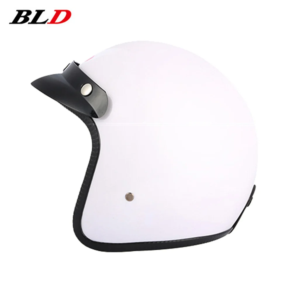 

Vintage BLD Men's Women's Open Face Motorcycle Helmet Cafe Racer Retro Electric Scooter Motorbike Riding Jet Casco DOT Approved