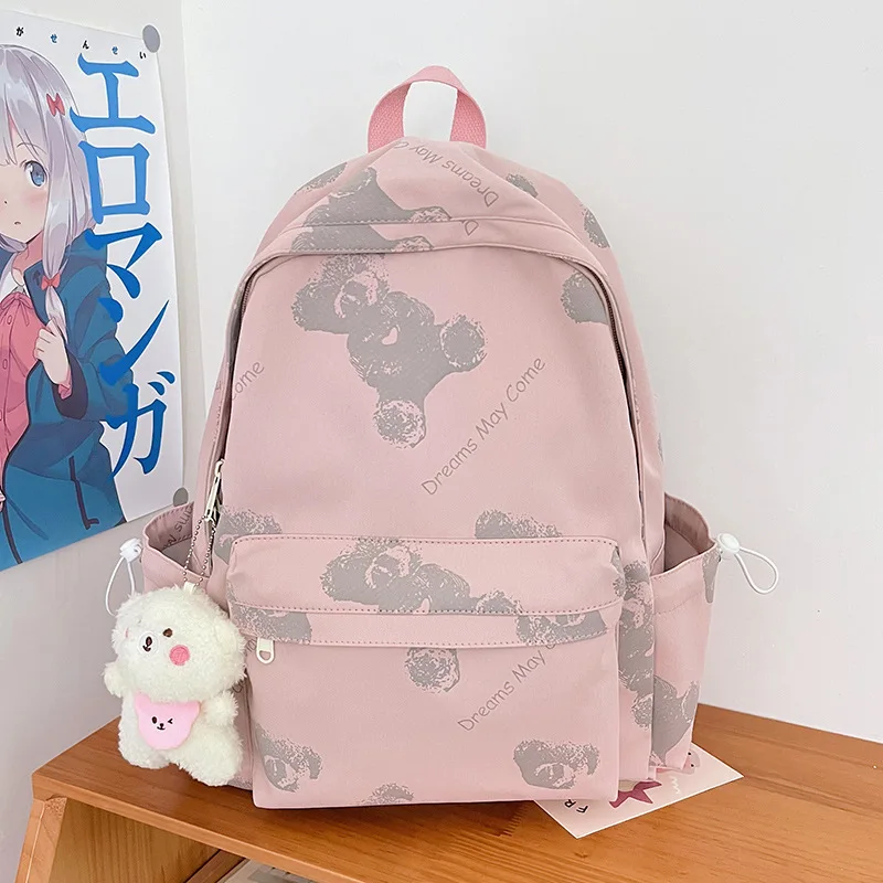 

Qyahlybz Dropshipping Backpack Female Pupils Large Capacity Leisure Travel Backpack Japanese Simple Middle School Bags For Grils