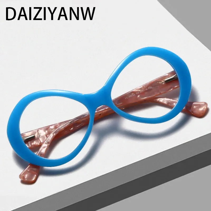 

New High Quality Spliced Color Acetate Optical Glasses Frame Irregular Oval Women Glasses Frame Prescription Glasses