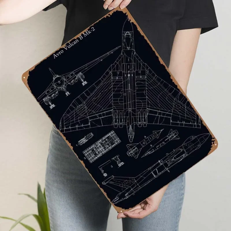 Avro вулкан B Mk2 знак истребитель схема украшение стены Декор для гостиной Ретро