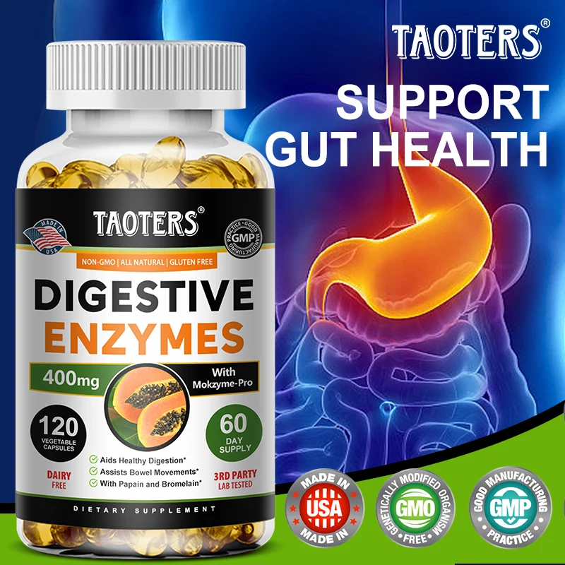 

Digestive Enzyme Supplement for Adults Helps Relieve Indigestion + Boosts Immunity and Supports Gut Health