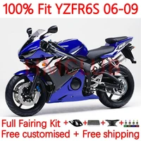 100 fit injection body for yamaha yzf r6s r6 s yzfr6s 2006 2007 2008 2009 yzf r6s 06 07 08 09 oem fairing 10no 82 cool blue blk