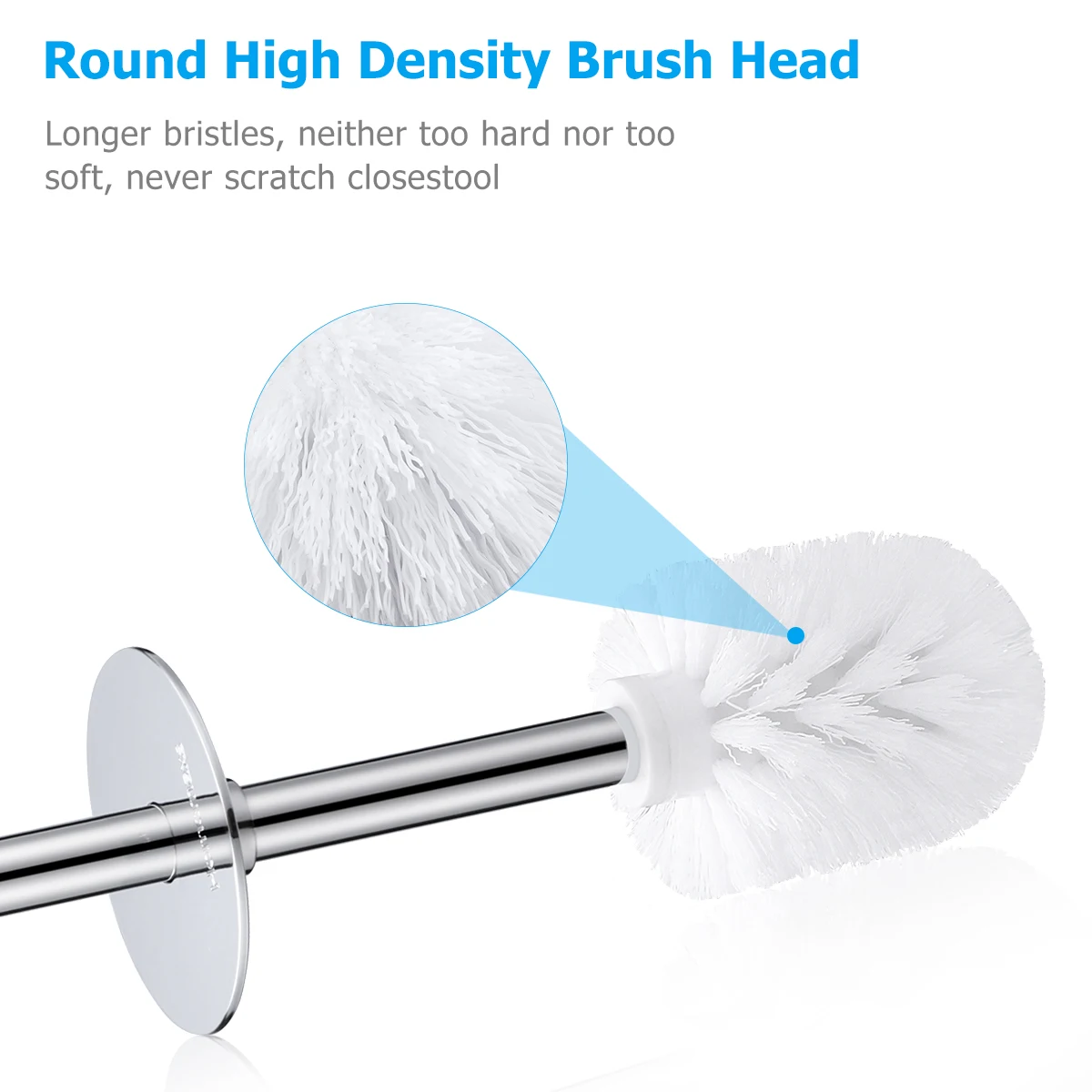 

HOMEMAXS Toilet Brush and Holder Set Good Grip Compact Modern Design Toilet Bowl Cleaner Brush Set for Bathroom (White)