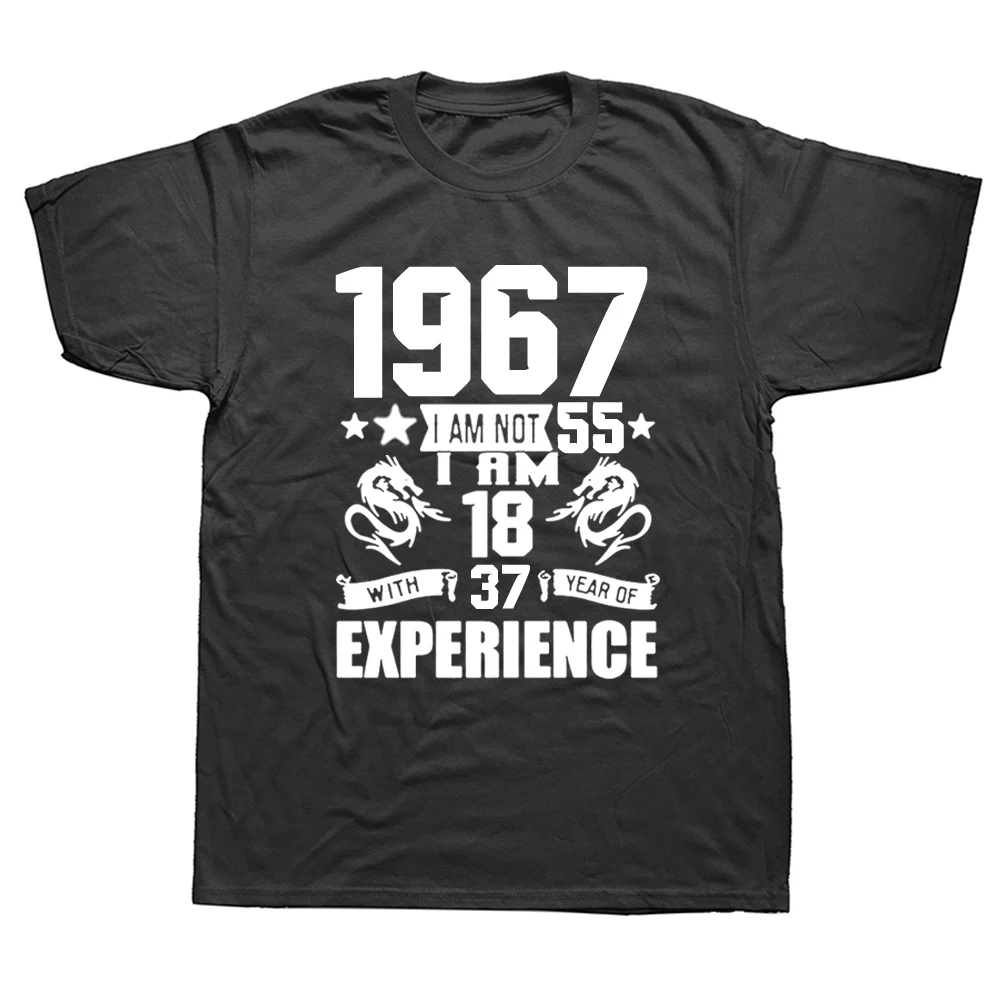 

Funny Made In 1967 Birthday Gift Print Joke T-shirt 55 Years Awesome Husband Casual Short Sleeve Cotton T Shirts Men 2022