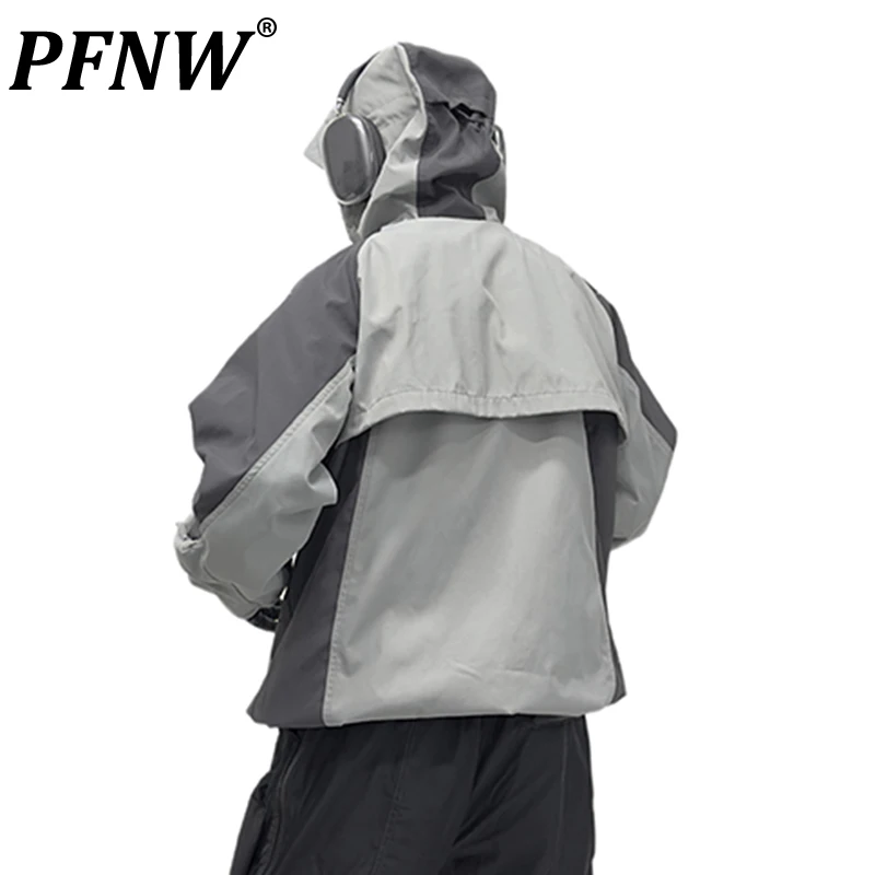 

Мужская куртка с капюшоном PFNW, цветная уличная куртка с карманами, в стиле сафари, осень 2023