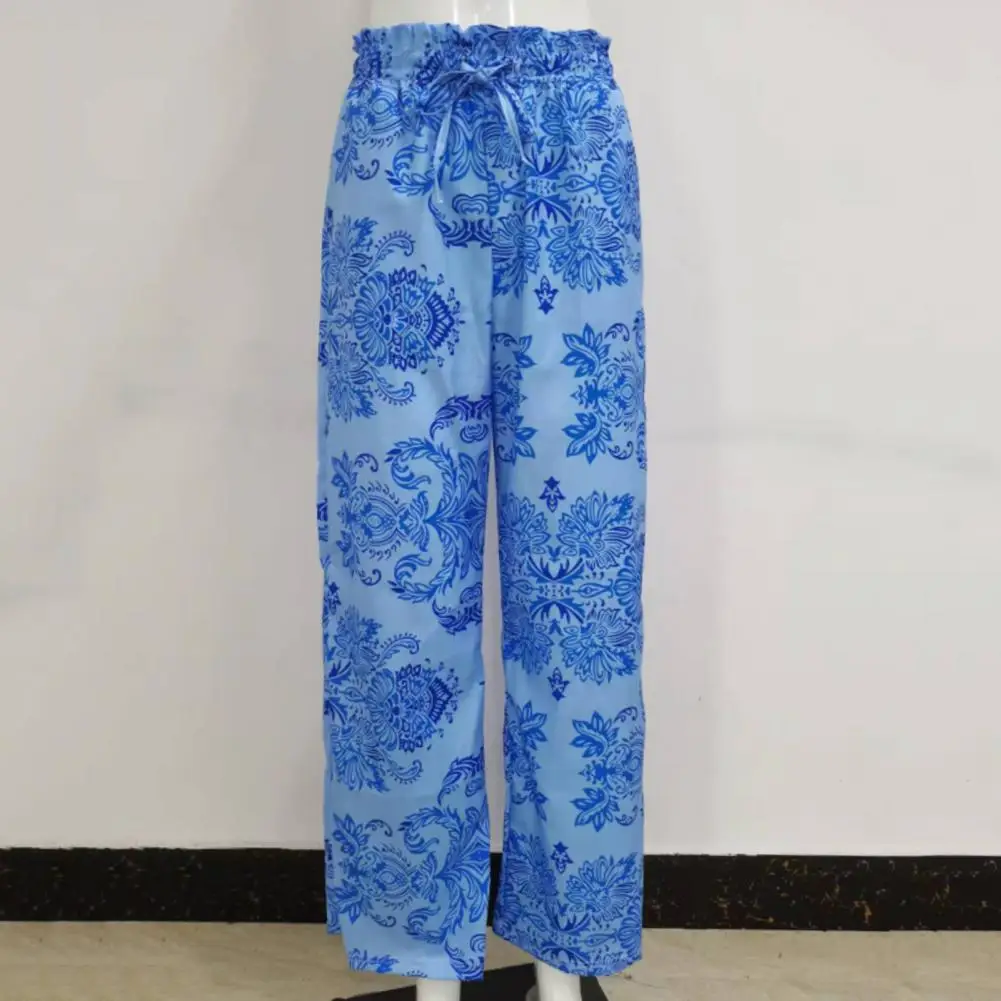 

Skin-touch Cozy Elastic Waist Women Straight Trousers for Daily Wear