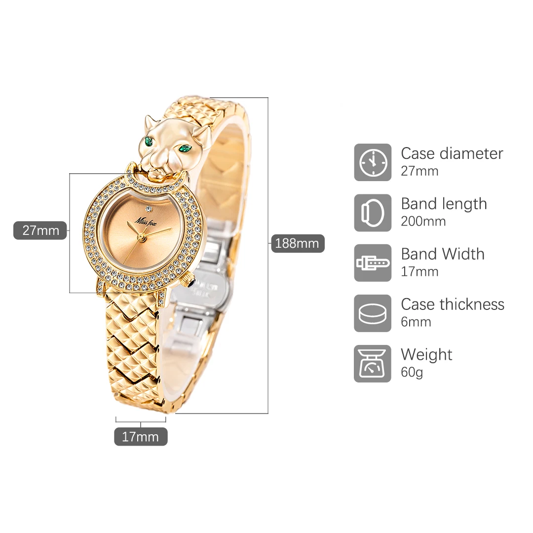 MISSFOX Watch For Women Elegant Classic Diamond Girls Quartz Wristwatches Fashion Silver Stainless Steel Waterproof Ladies Reloj
