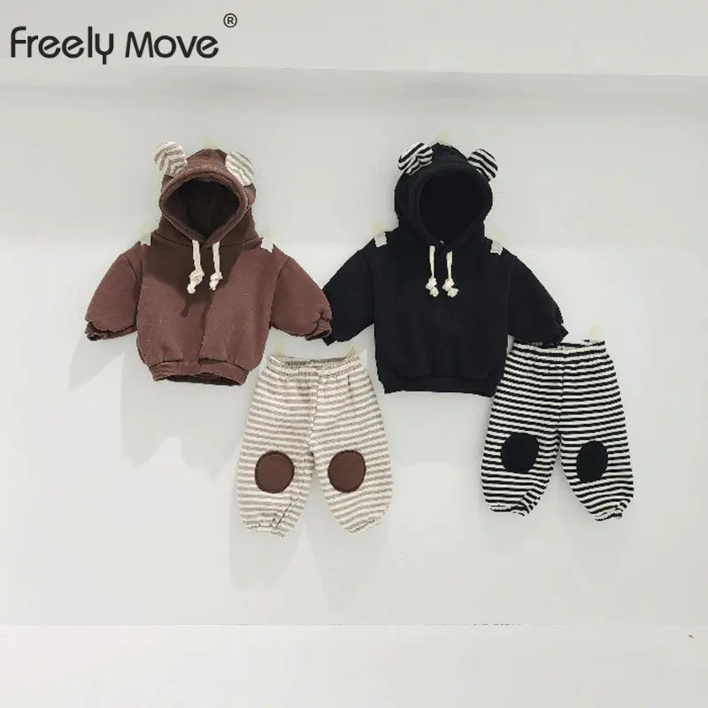 

Freely Move 2023 Kids Hooded Sweater Toddler Baby Boys Clothes Solid Hoodie Sweatshirt Tops Girl Spring Hoodies Coat Clothing