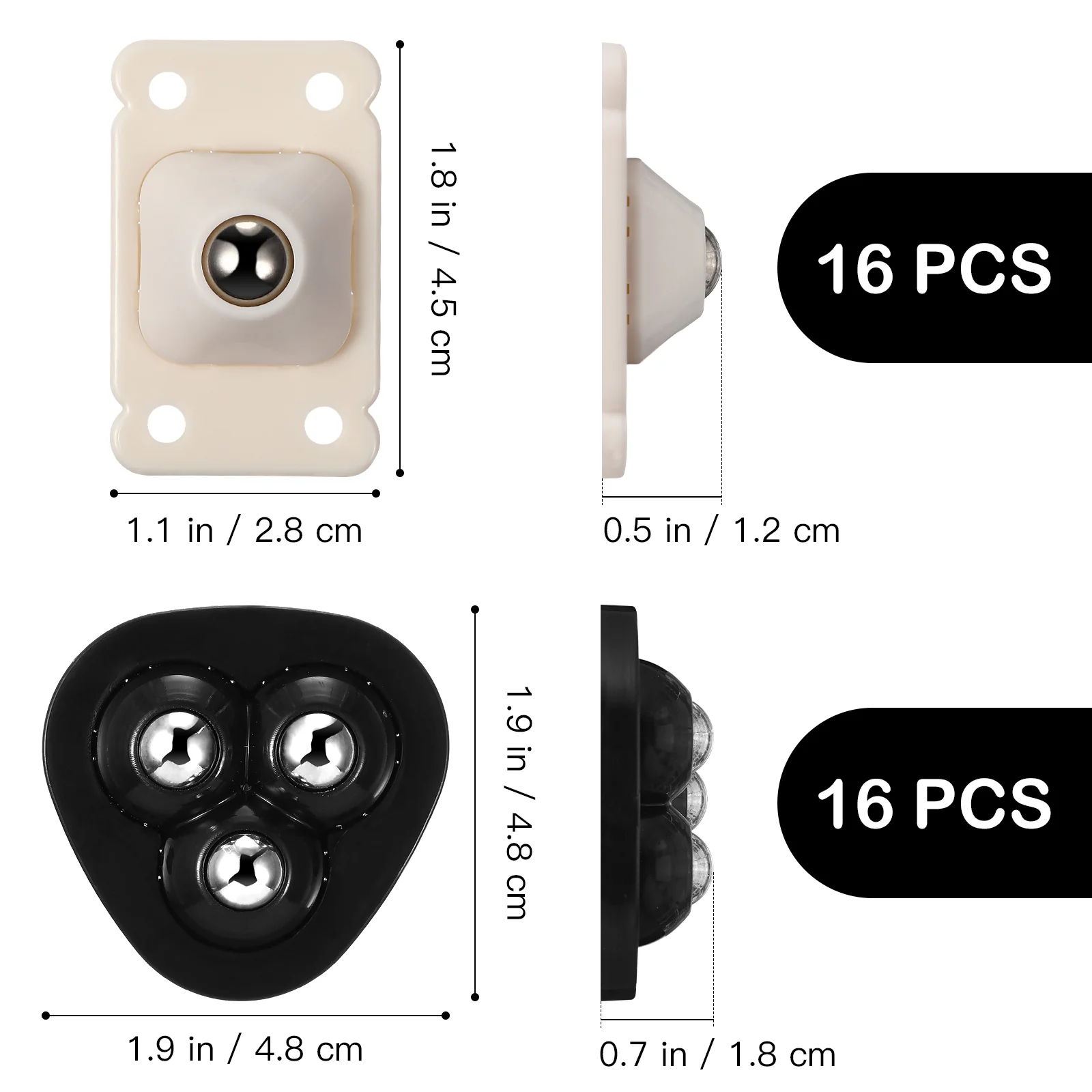 32 шт. поворотные самоклеящиеся ролики шариковые колеса мини-мусорный бак липкий