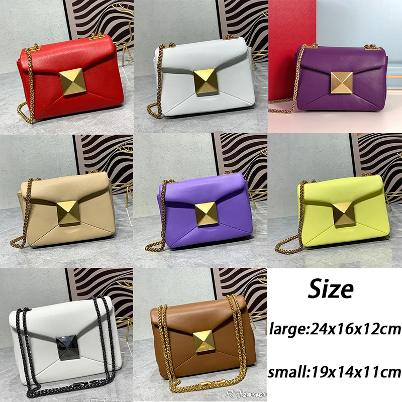 Luxury Women's Small Square Bag Fashion Shoulder Bag Classic Large Rivet Chain Diagonal Span Bag Dinner Bag Women Purse 2023 New