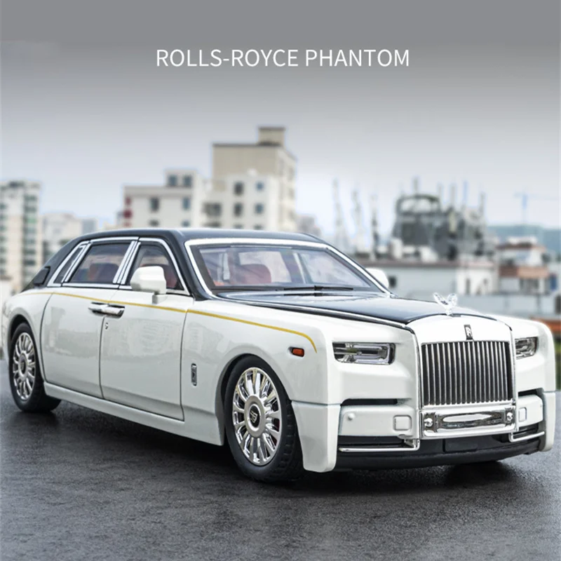 

Large Size 1/18 Rolls-Royce Phantom Alloy Luxy Car Model Diecasts Metal Toy Vehicles Car Model Simulation Sound Light Kids Gifts