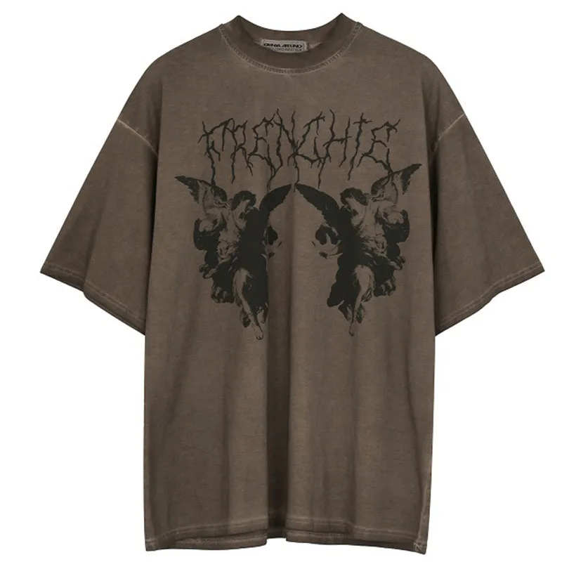 

Vintage Core Y2k Fairy Women T-shirts Goth Cyber Christmas Crop Top Fairycore Accessories Clothes Female Baby Brown Grunge Mujer