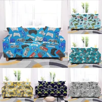 blue game console printed sofa covers for living room sofa protector anti dust elastic stretch covers corner cushion cover sofas