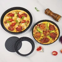 589 inch pizza bakeware new perforated carbon steel non stick bottom mold tray pastry cake mold baking utensils tray