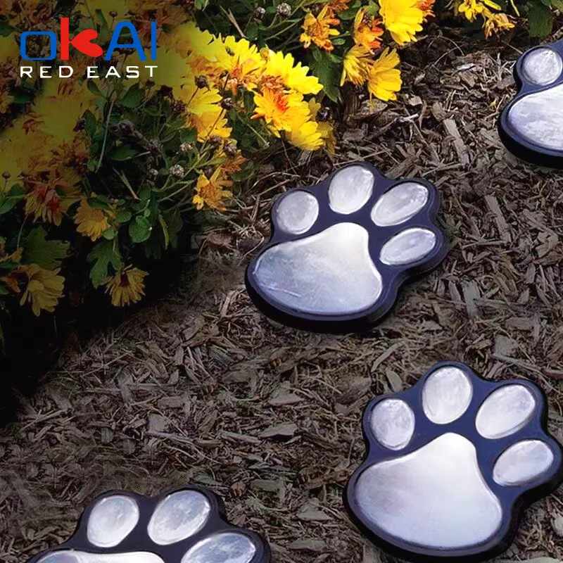 

Christmas Party Decoration Solar Lights Cute Animal Paw Print Garden Dog Cat Paw Print Light Path Lawn LED Landscape Decoration