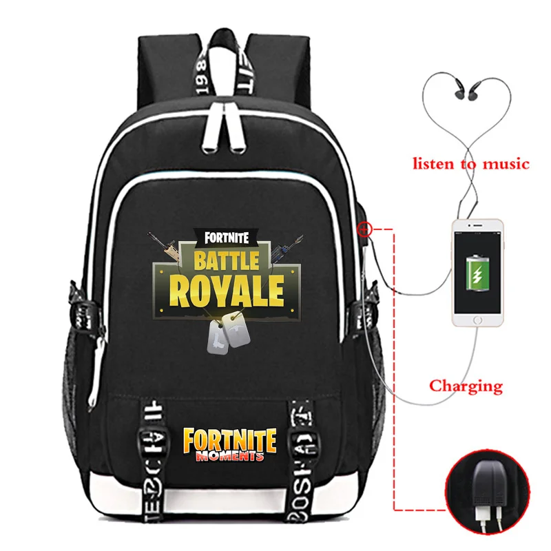 Купи FORTNITED Anti-theft Kids School Backpack with Usb Charging Port College School Bags Student Boys Bookbag Outdoor Mochilas за 589 рублей в магазине AliExpress