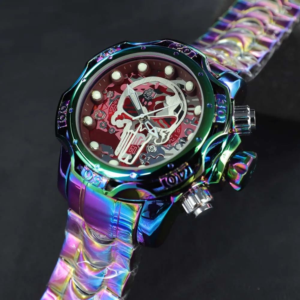 

Новинка 2022, оригинальные невероятные часы для мужчин с большим циферблатом, непобедимые Роскошные спортивные часы из нержавеющей стали, ав...