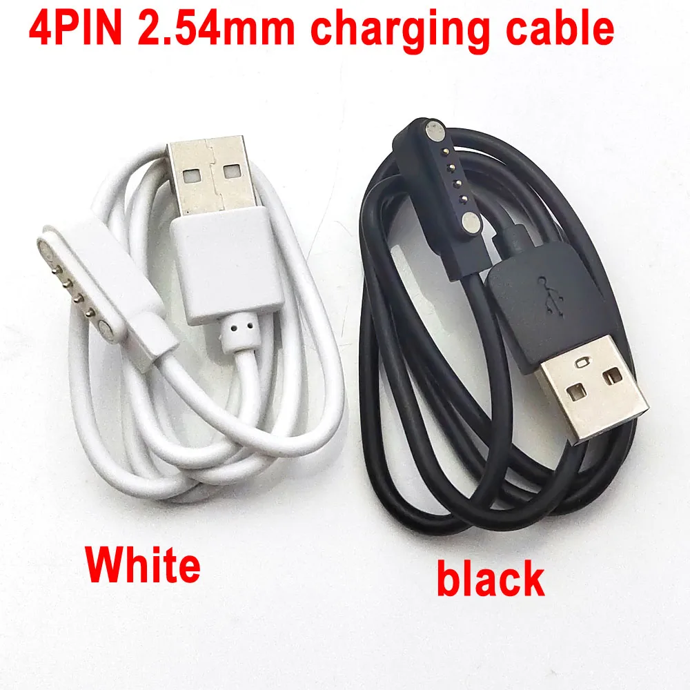 1pcs Magnetic Charging Cable USB 2.0 Male to 4 Pin Pogo Magnetic Charger Cable Cord For Smart Watch GT88 G3 KW18 Y3 KW88 GT68